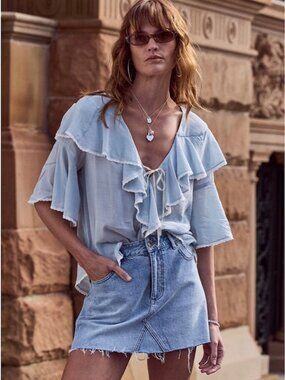 Spell 1979 Denim Mini Skirt